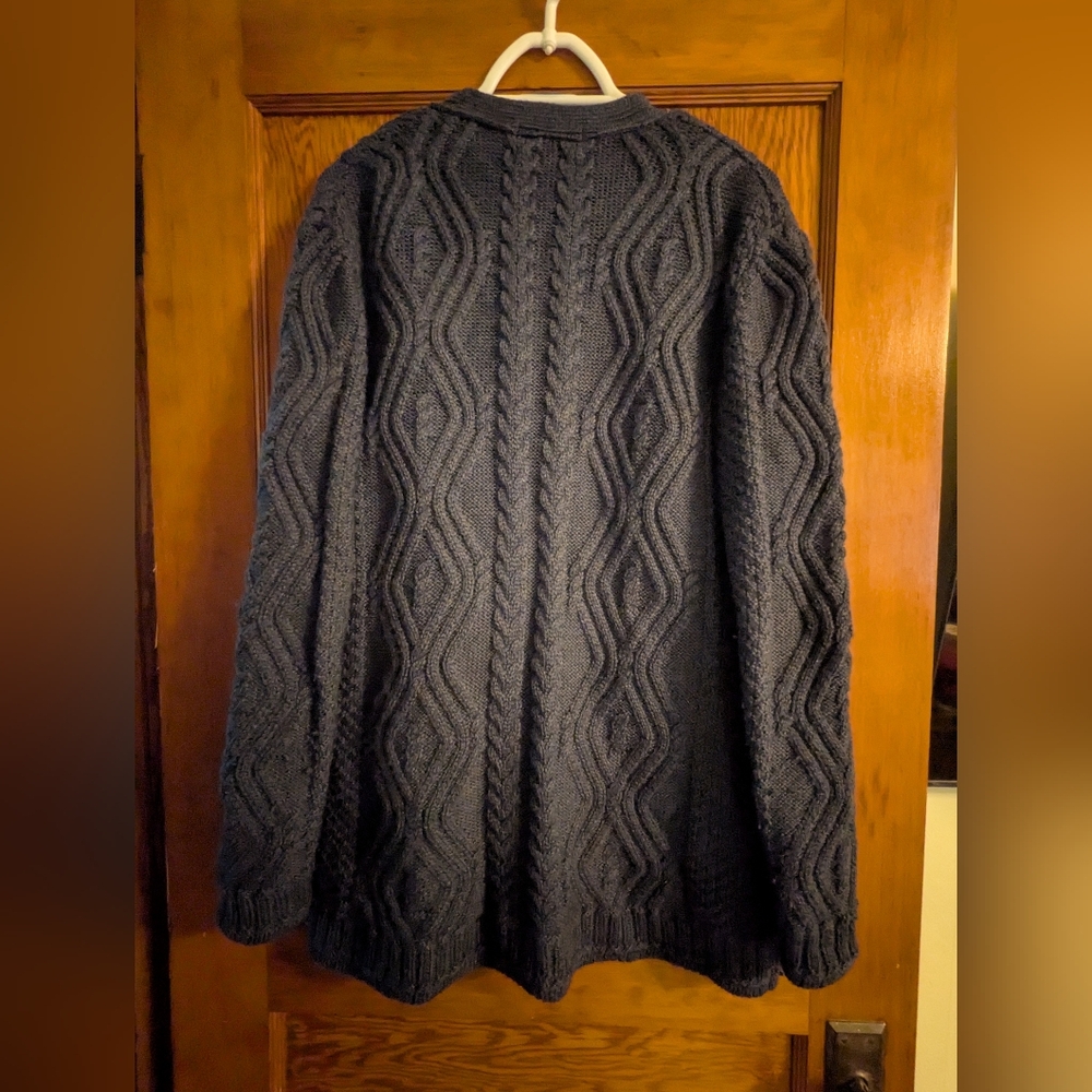 Original Aran Co. Cable Knit Cardigan Wool Sweater - Picture 4 of 10